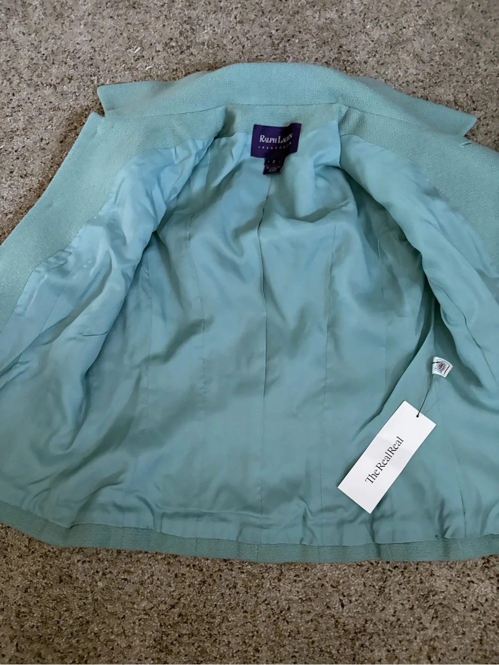 Ralph Lauren Purple Label Women's Mint Tailored Button-Front Blazer Size 8 - Picture 12 of 16